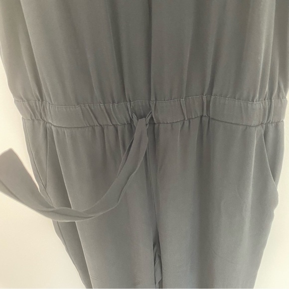 Eileen Fisher Black Silk Georgette Crepe Drawstring Jumpsuit - Picture 5 of 12